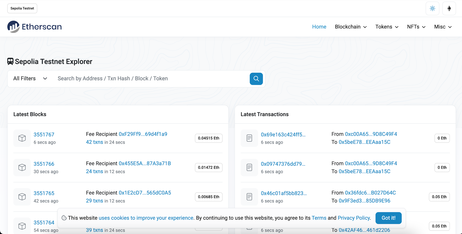 在 Etherscan 上查看你的交易地址