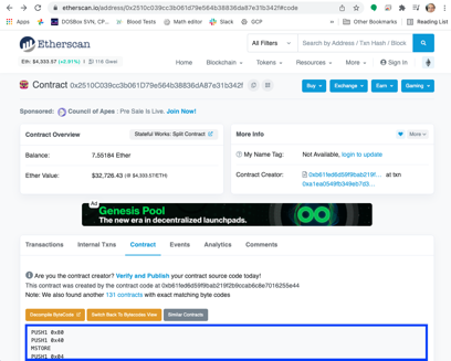 Etherscan 上的 Opcode 视图